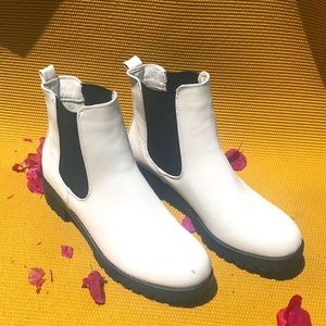 White Ankle Chelsea Boot
